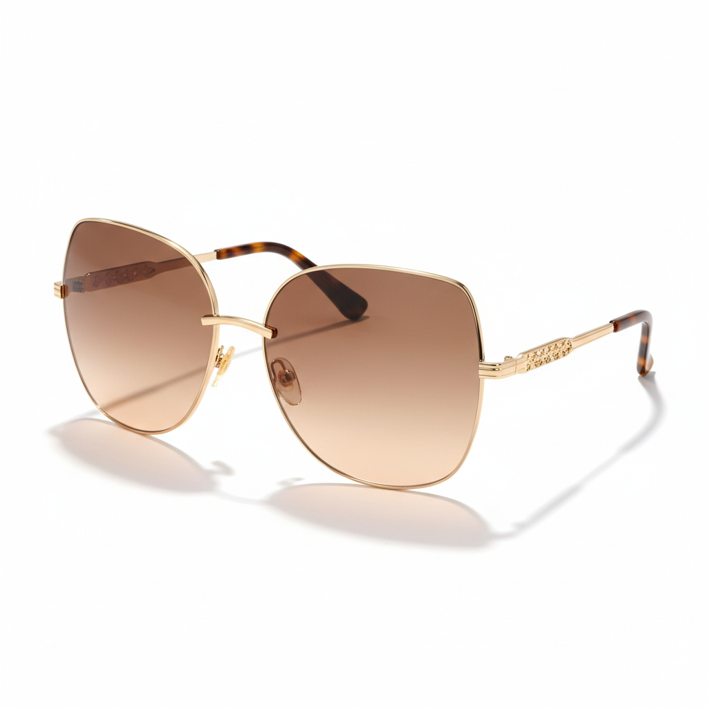 Glamour Oversized Sunglasses gold frame